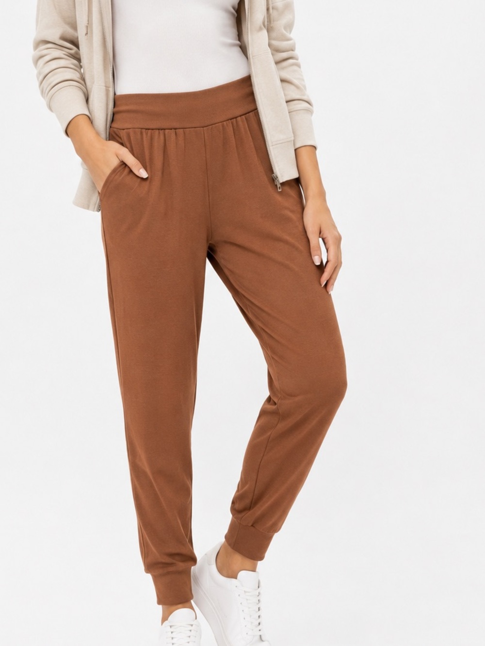 NWT Commando Luxury Rib Jogger Pants Brown Size L